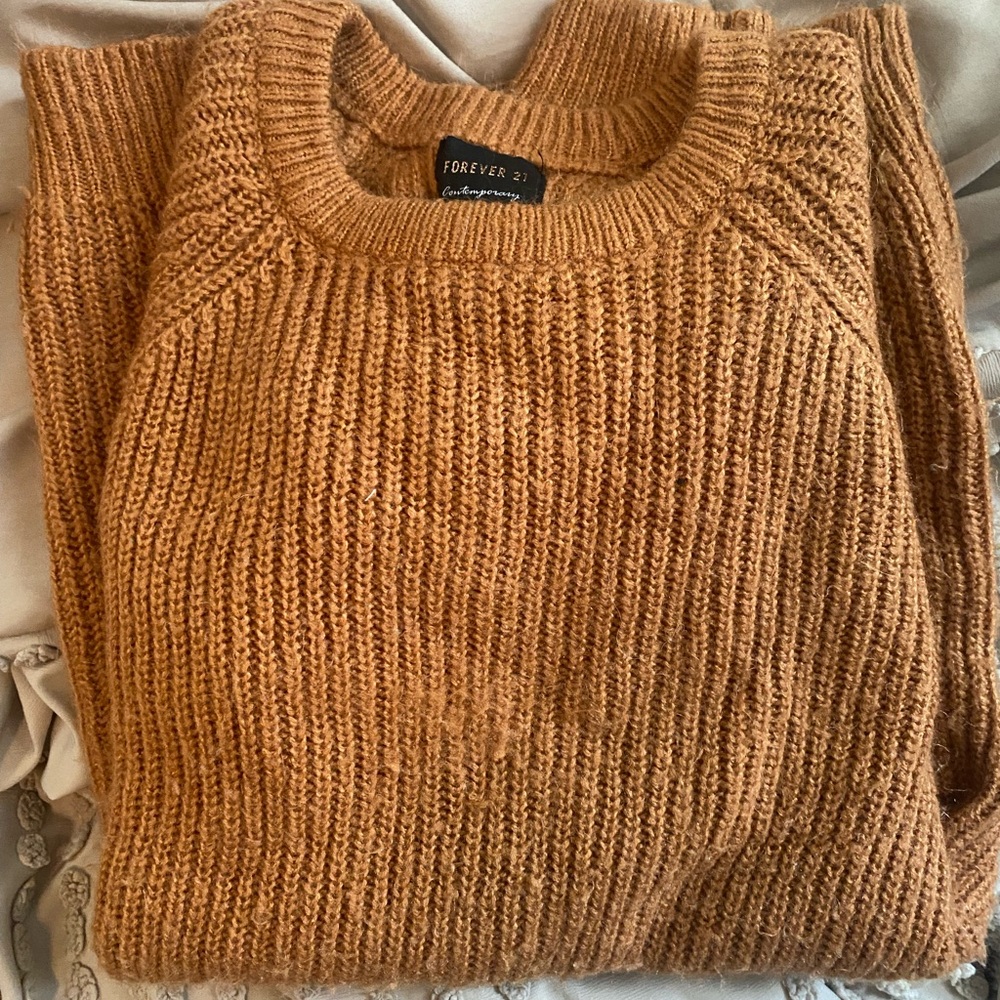 Forever 21 Mustard Knit Sweater
